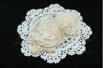 Collar Applique - Beige (Style-1-"Duo Flowers")